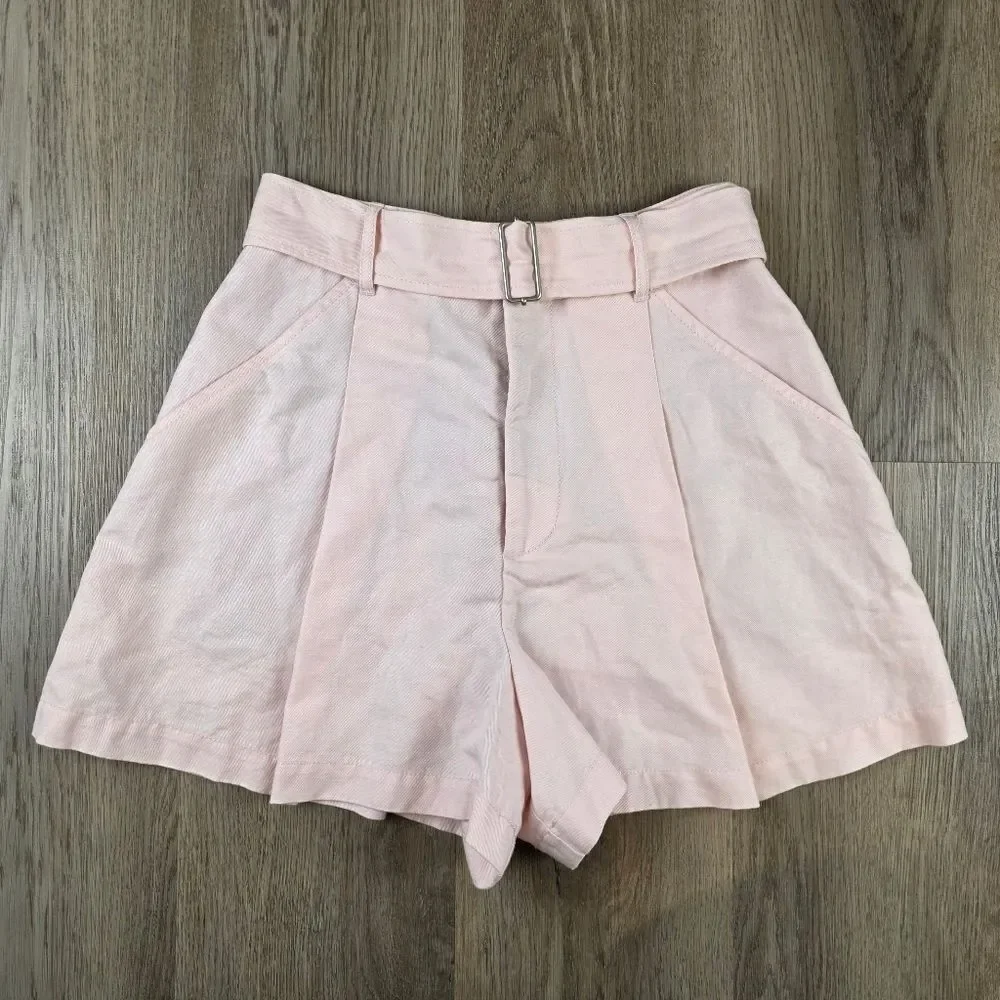 La Vie Rebecca Taylor Linen Blend Cloud Shorts Size 26